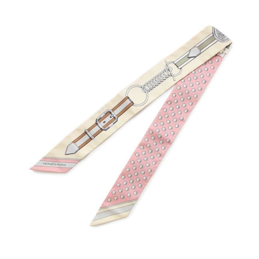 Hermès Grand Tralala Silk Twilly Scarf Brown Silk Very good condition - Front View