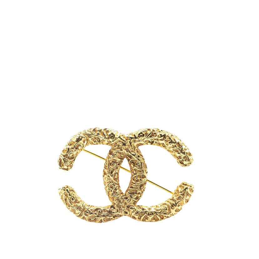 Chanel Gold Plated CC Brooch Gold Metal Good condition - Front View