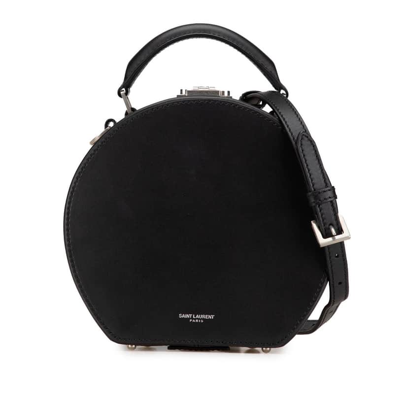 Saint Laurent Small Leather Mica Hatbox Satchel Black Leather Good condition - Front View