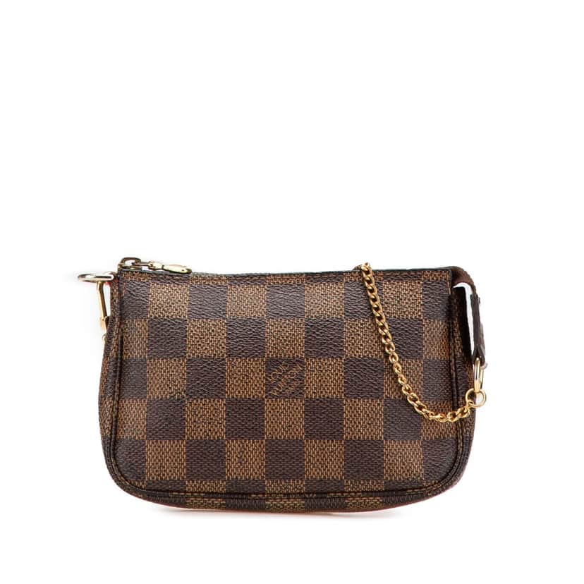 Louis Vuitton Damier Ebene Mini Pochette Accessoires Brown Canvas Good condition - Front View