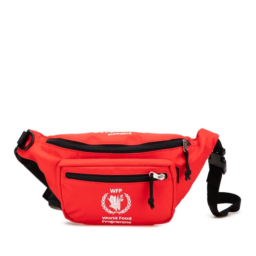 Balenciaga Nylon World Food Programme Belt Bag Red Good condition - Front View