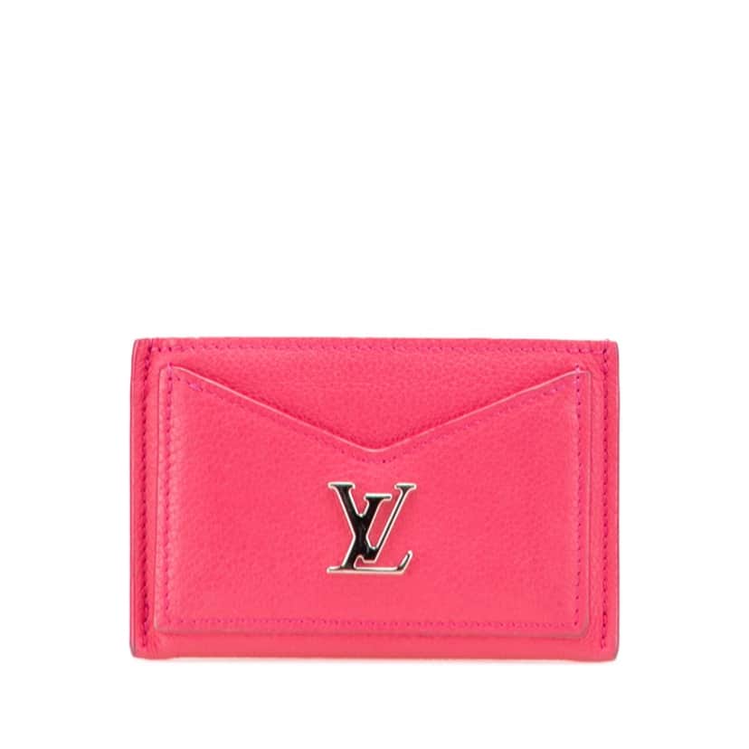 Louis Vuitton LockMe Card Holder Pink Leather Good condition - Front View