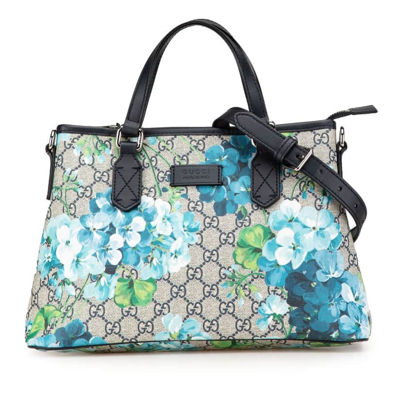 Gucci GG Supreme Blooms Satchel Brown Canvas Good condition - Front View