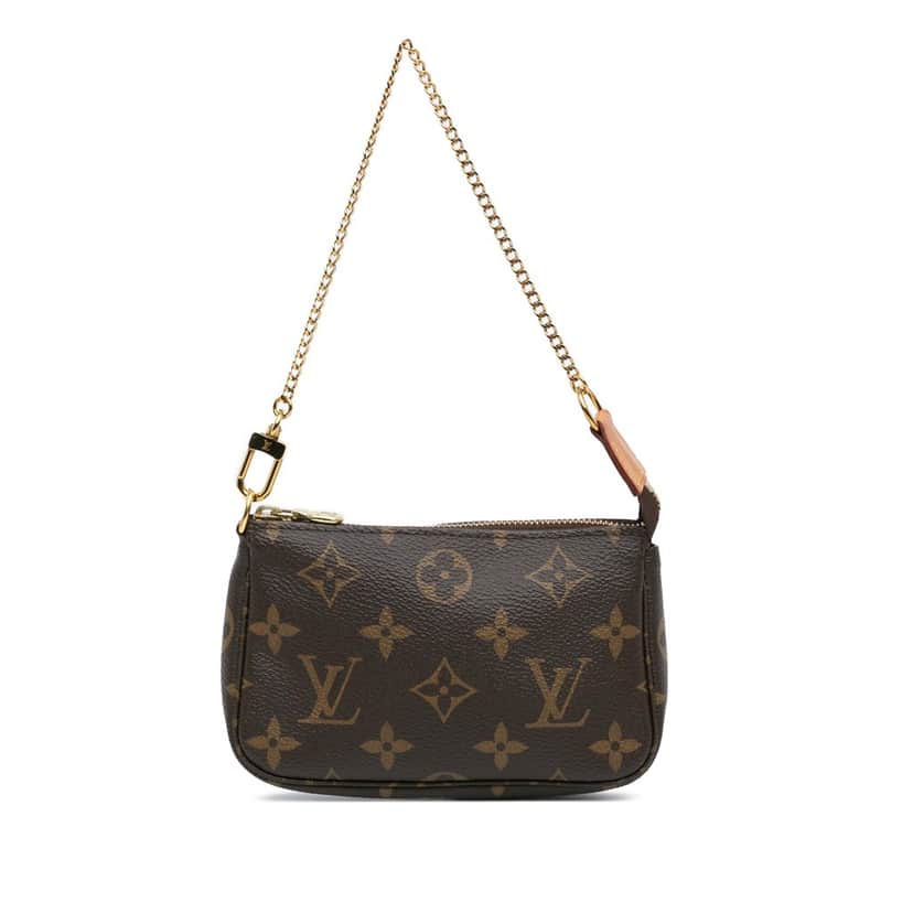 Louis Vuitton Monogram Mini Pochette Accessoires Brown Canvas Fair condition - Front View