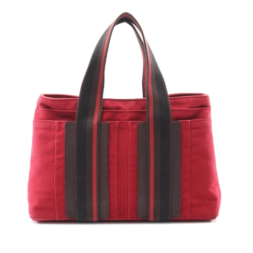 Hermès Canvas Sac Troca Horizontal PM Red Canvas Good condition - Front View