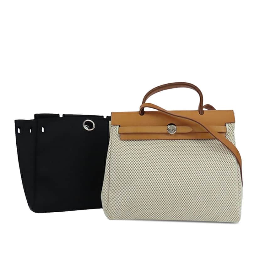 Hermès Toile Herbag PM Brown Canvas Good condition - Front View