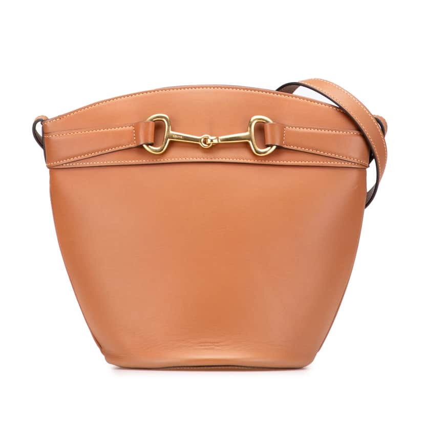 Celine Leather Crecy Bucket Bag Brown Leather Good condition - Front View