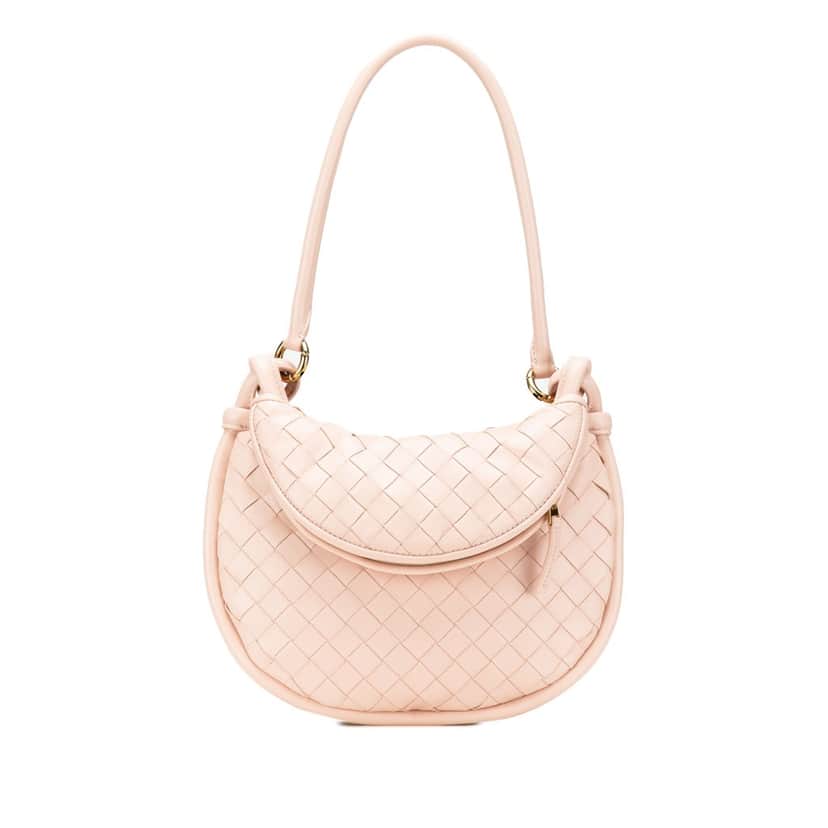 Bottega Veneta Small Nappa Intrecciato Gemelli Hobo Pink Leather Very good condition - Front View