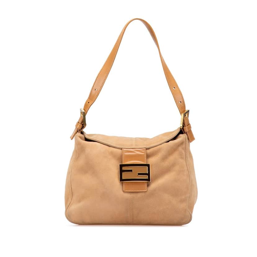 Fendi Suede Double Flap Mamma Brown Leather Good condition - Front View