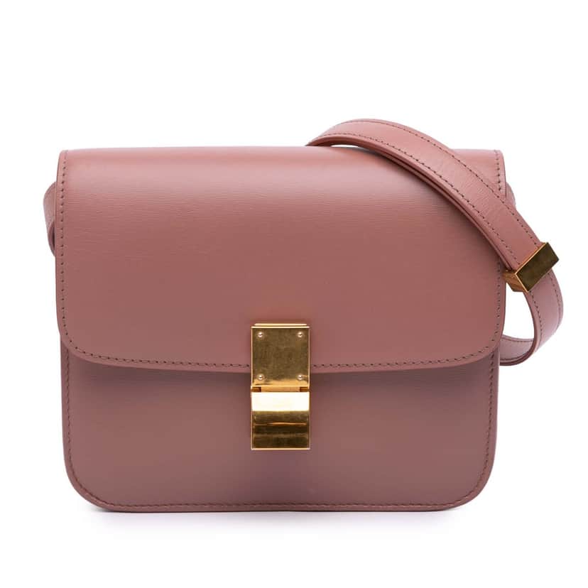Celine Teen Calfskin Classic Box Pink Leather Fair condition - Front View