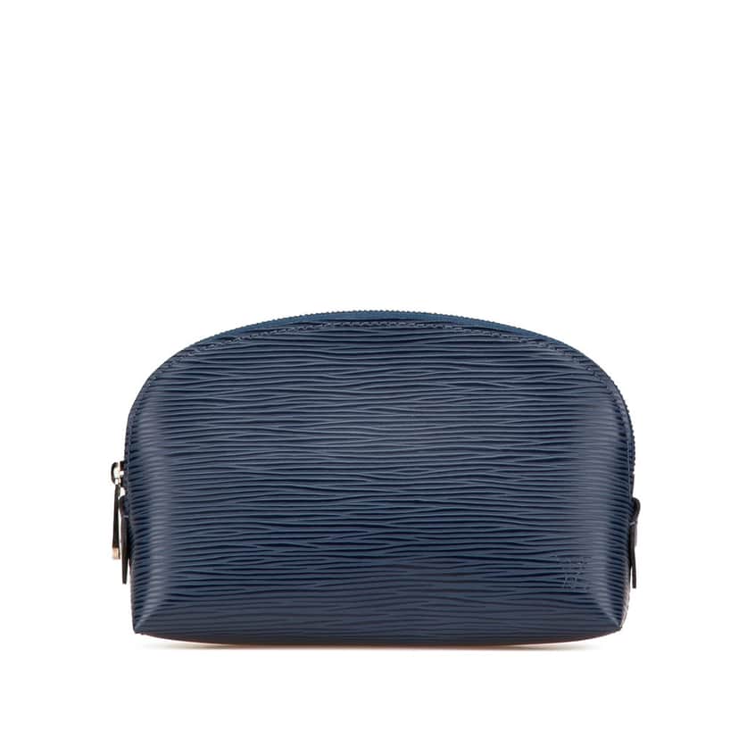 Louis Vuitton Epi Cosmetic Pouch Blue Leather Good condition - Front View
