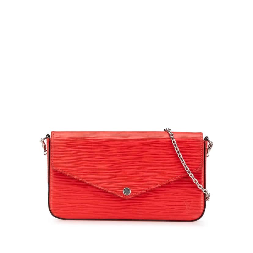 Louis Vuitton Epi Pochette Felicie Red Leather Good condition - Front View