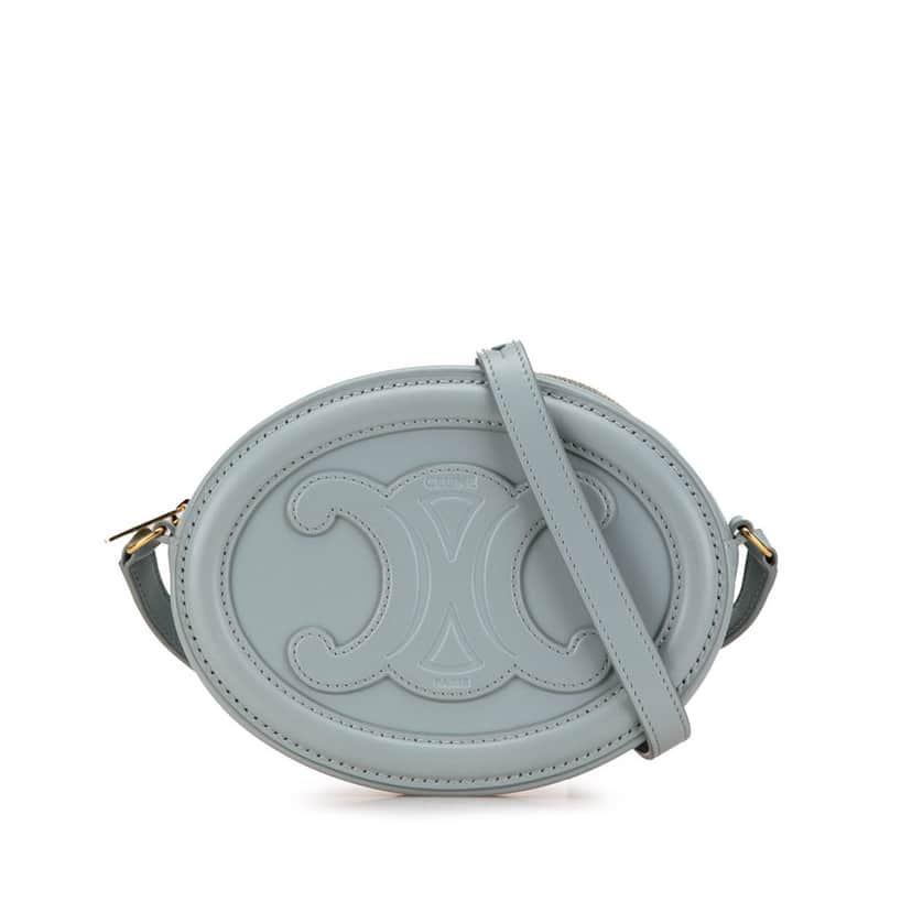 Celine Small Calfskin Cuir Triomphe Oval Crossbody Blue Leather Very good condition - Front View