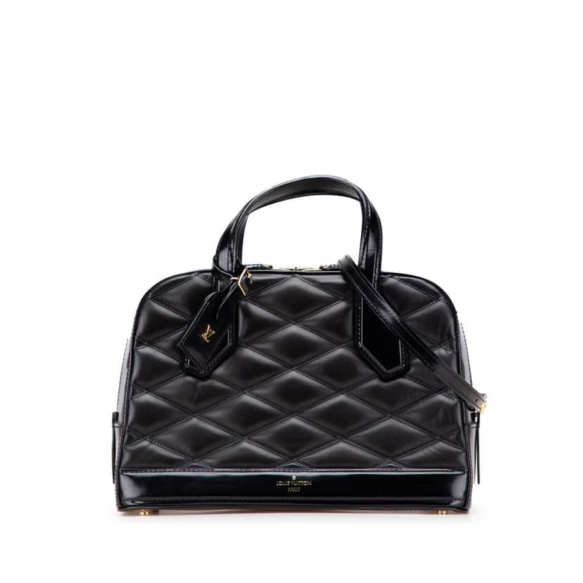 Louis Vuitton Quilted Lambskin Malletage Dora PM Black Leather Good condition - Front View