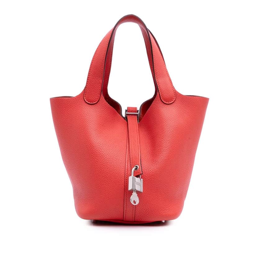 Hermès Clemence Picotin Lock 18 Red Leather Good condition - Front View