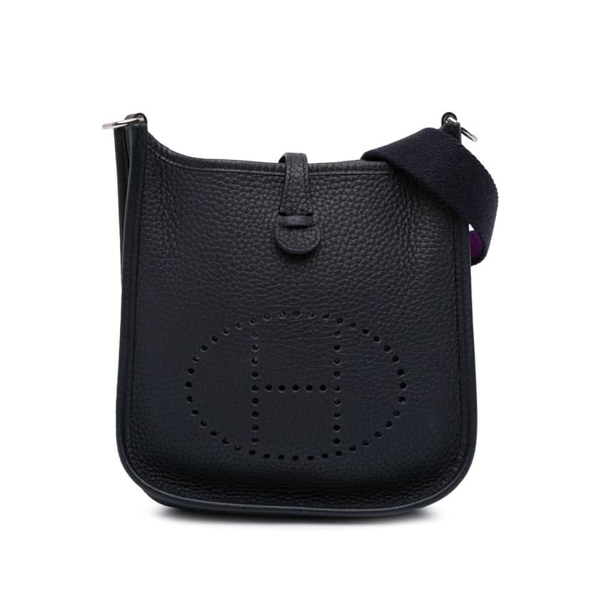 Hermès Clemence Evelyne I TPM Blue Leather Good condition - Front View