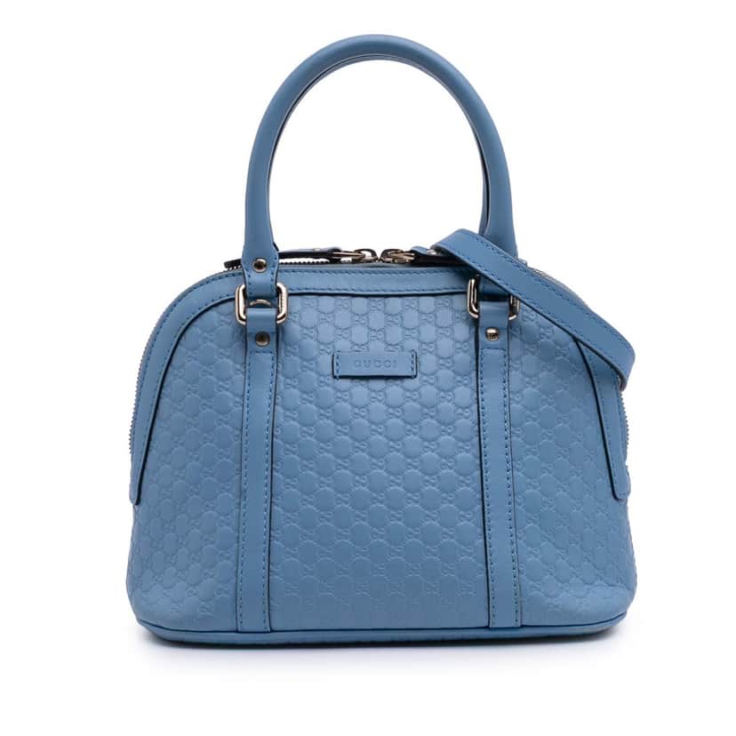 Gucci Mini Microguccissima Dome Satchel Blue Leather Good condition - Front View