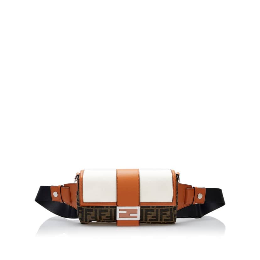 Fendi Zucca Convertible Belt Bag Brown Canvas Good condition - Front View