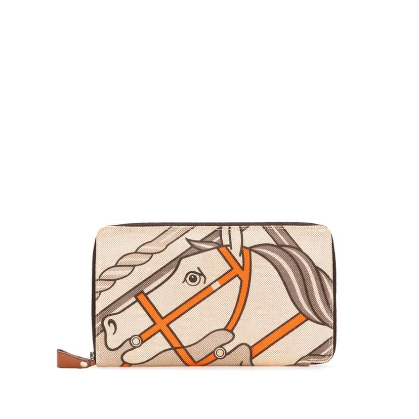 Hermès Toile Steeple GM Wallet Brown Canvas Good condition - Front View