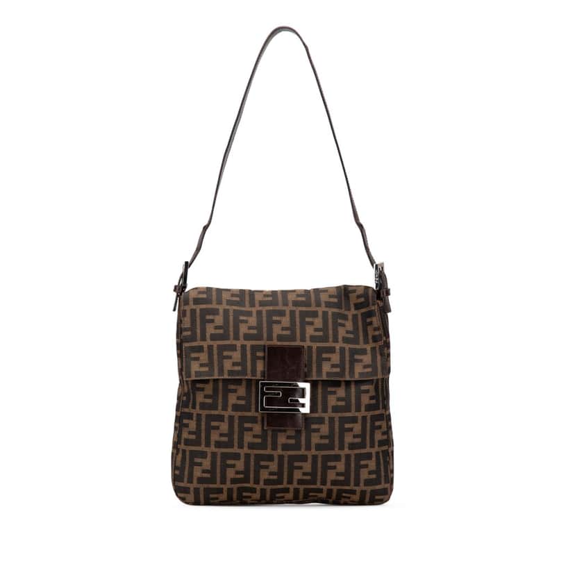 Fendi Zucca Canvas Shoulder Bag Brown Canvas Very good condition - Front View
