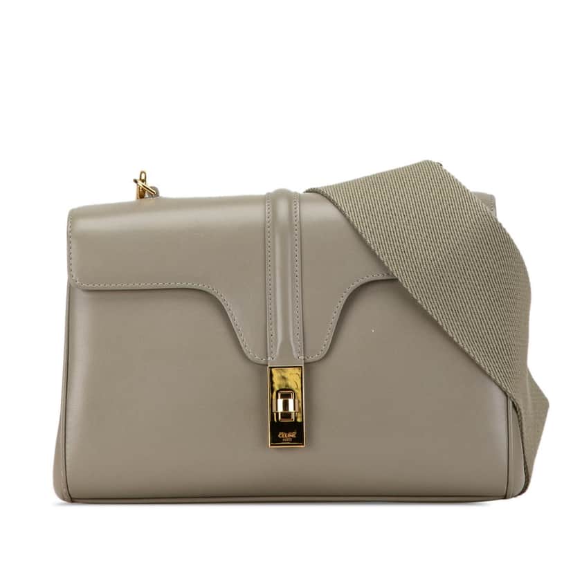 Celine Teen Smooth Calfskin Soft 16 Crossbody Green Leather Very good condition - Front View