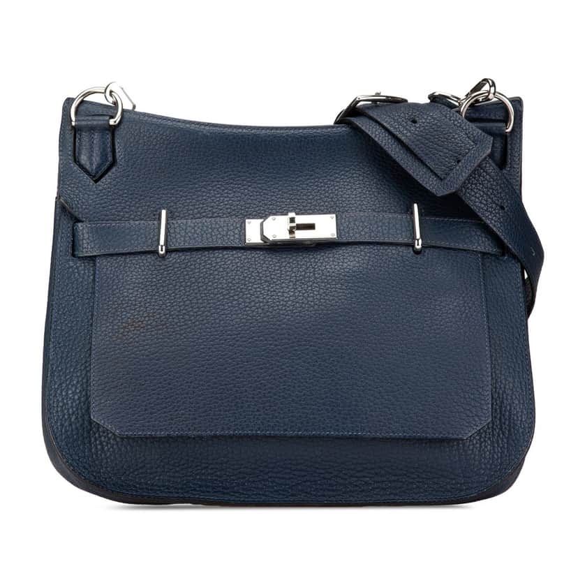 Hermès Fjord Jypsiere 31 Blue Leather Good condition - Front View