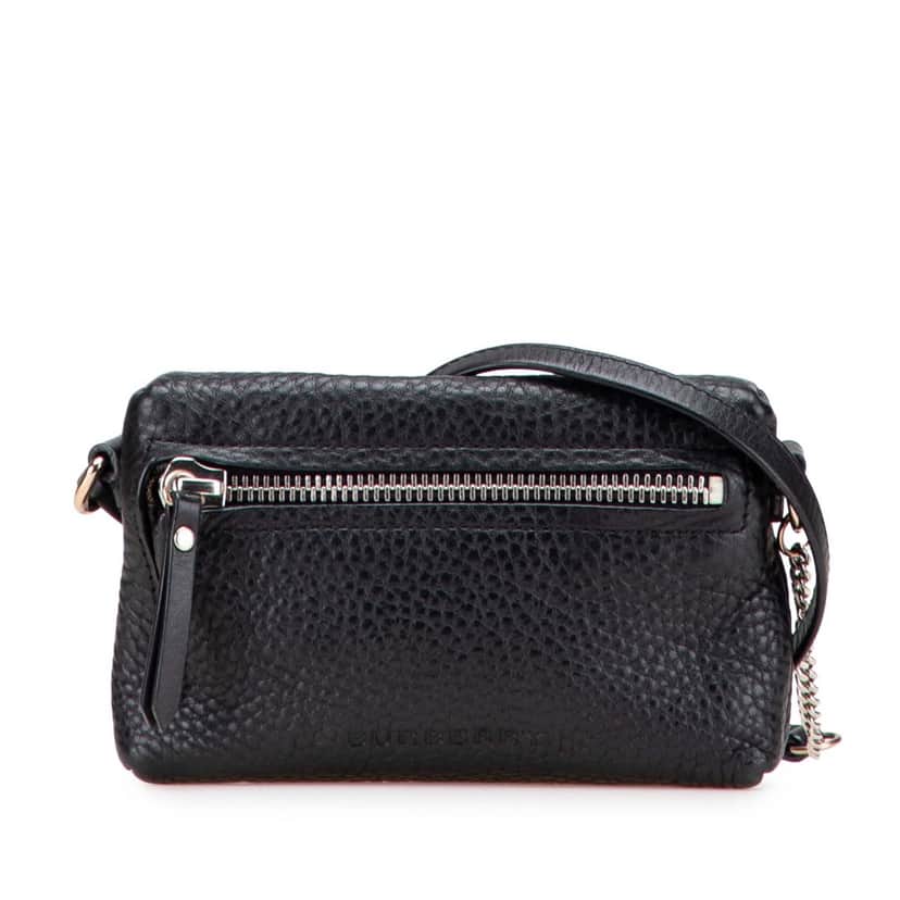 Burberry Mini Grainy Calfskin Rossett Crossbody Black Leather Good condition - Front View