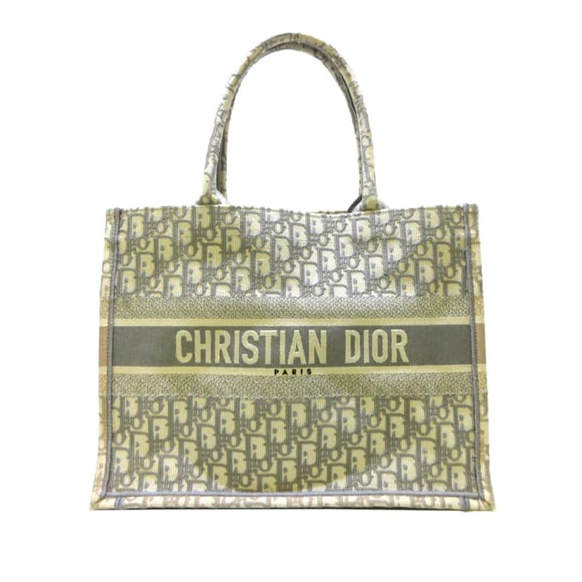 Dior Medium Oblique Book Tote Grey Canvas Good condition - Front View