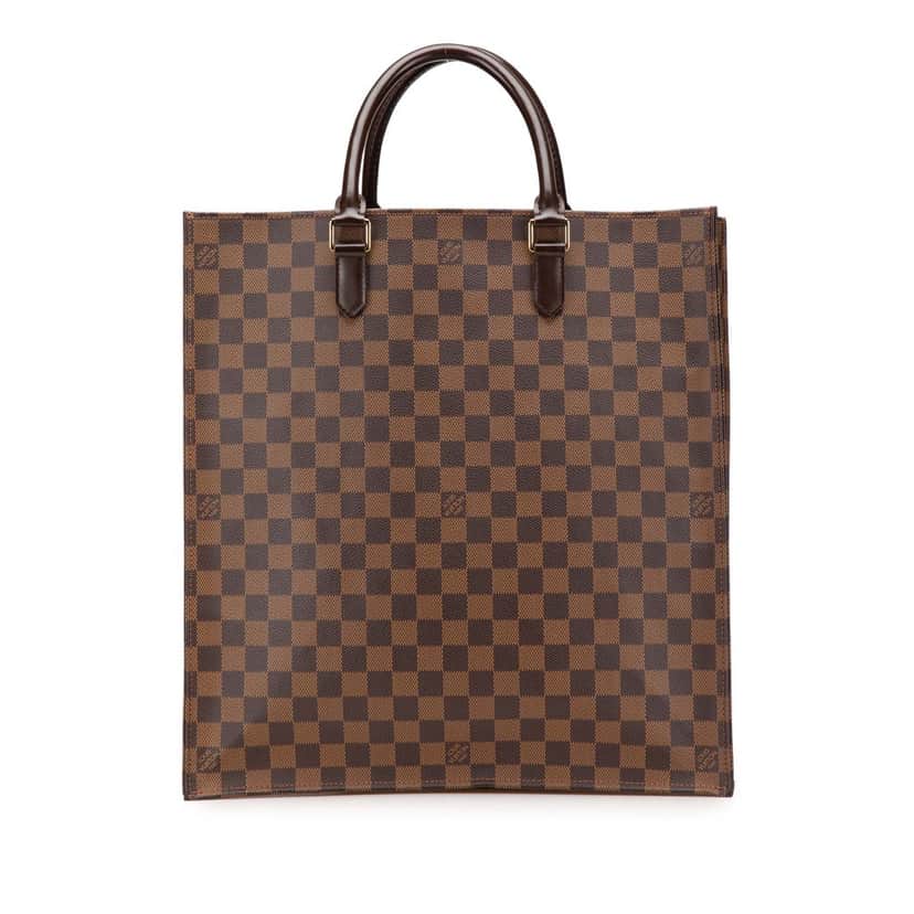Louis Vuitton Damier Ebene Sac Plat Brown Canvas Good condition - Front View