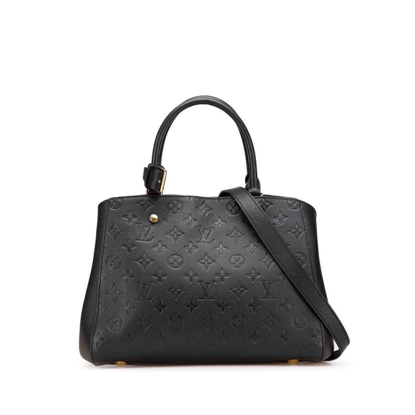 Louis Vuitton Monogram Empreinte Montaigne MM Black Leather Good condition - Front View