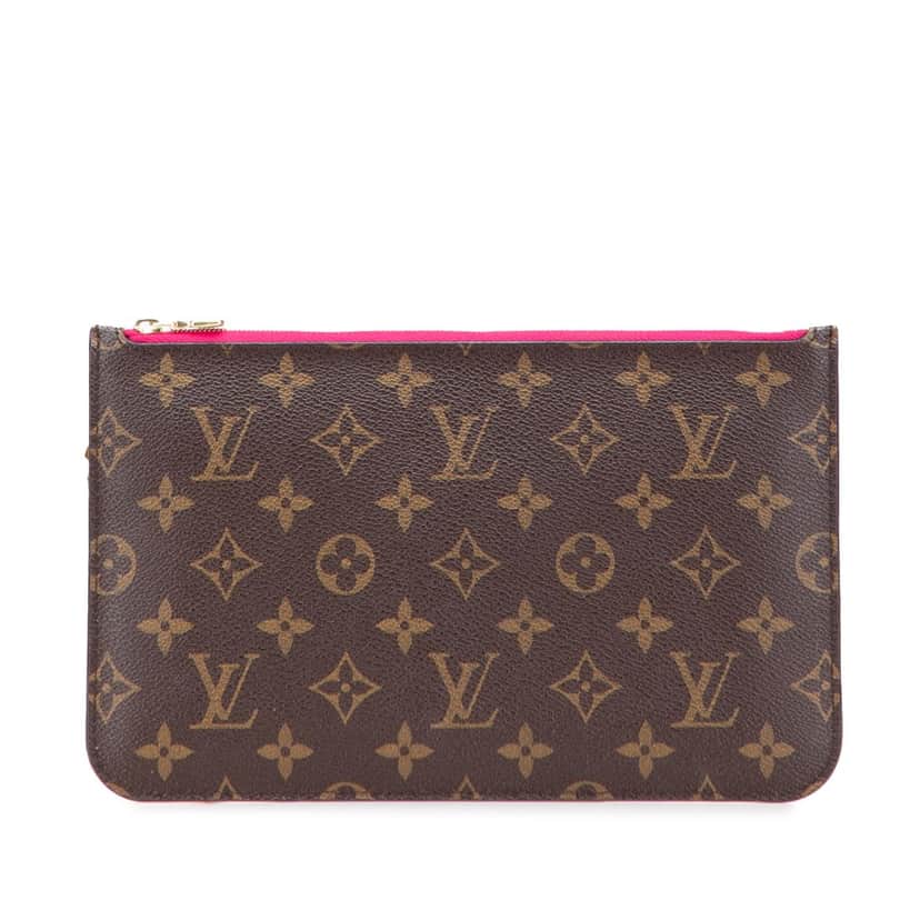 Louis Vuitton Monogram Neverfull Pouch Brown Canvas Good condition - Front View