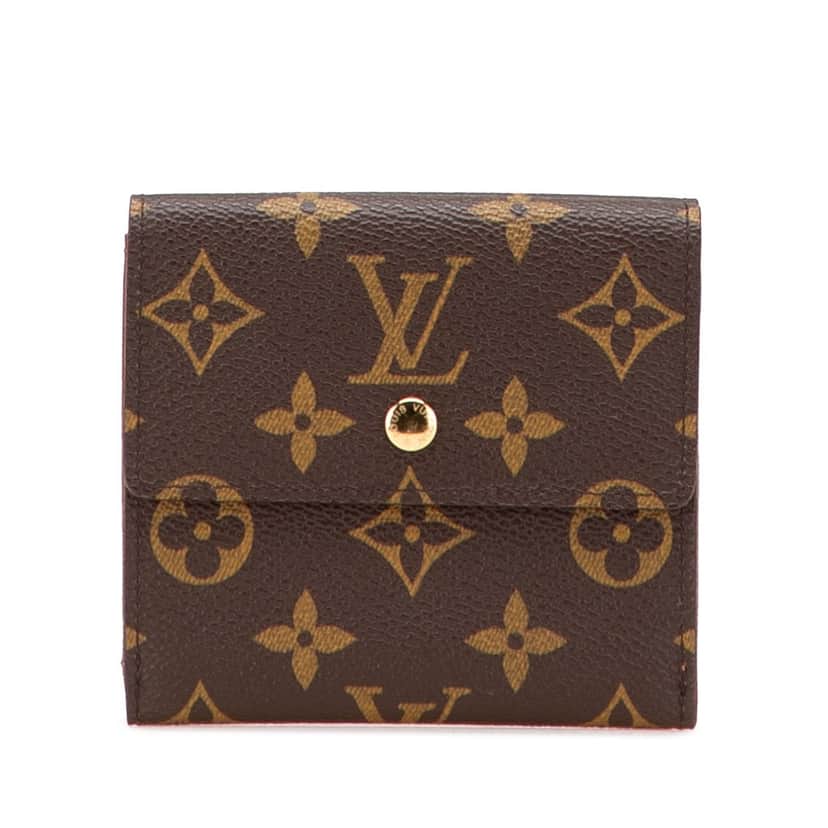 Louis Vuitton Monogram Portefeuille Elise Wallet Brown Canvas Good condition - Front View