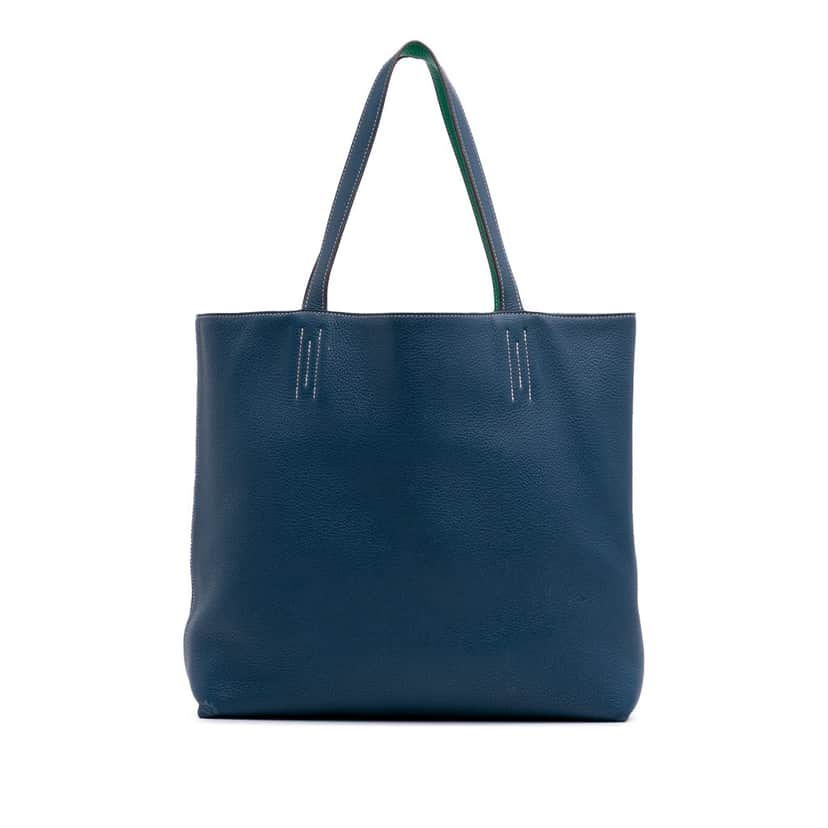 Hermès Clemence Double Sens 36 Blue Leather Good condition - Front View