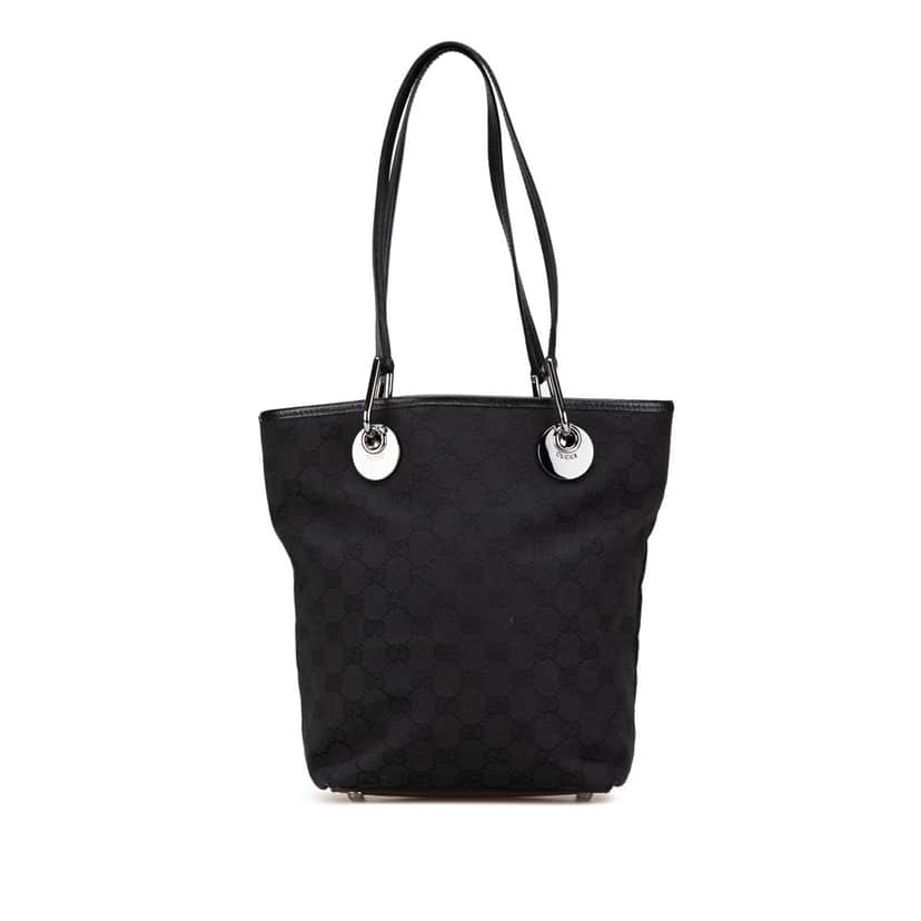Gucci GG Canvas Eclipse Tote Black Canvas Good condition - Front View