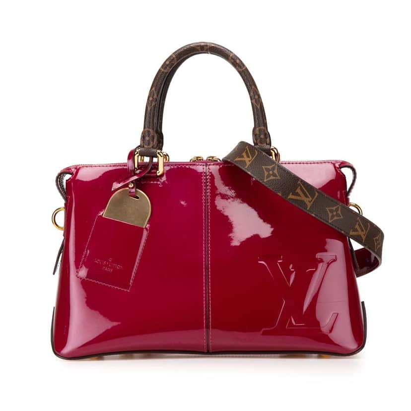 Louis Vuitton Vernis Miroir Satchel Purple Leather Good condition - Front View