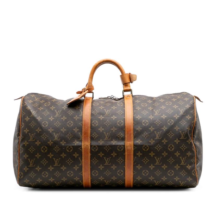 Louis Vuitton Monogram Keepall 55 Brown Canvas Good condition - Front View