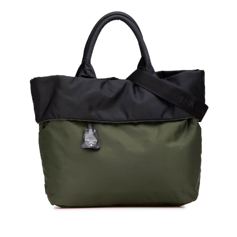 Prada Tessuto Reversible Satchel Green Good condition - Front View