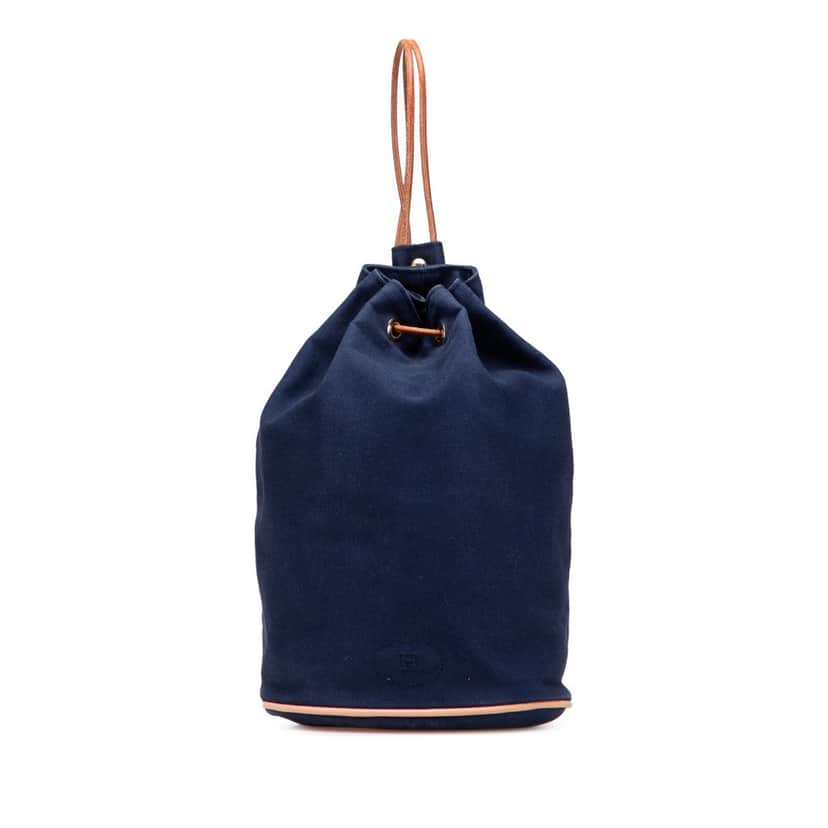 Hermès Toile Polochon Mimile Blue Canvas Good condition - Front View