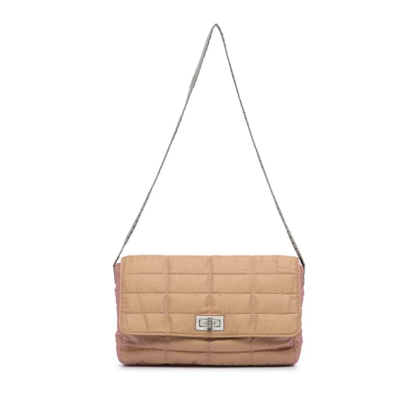 Chanel Reissue 2.55 Iridescent Chocolate Bar Shoulder Bag Brown Polyester Good condition - Front View