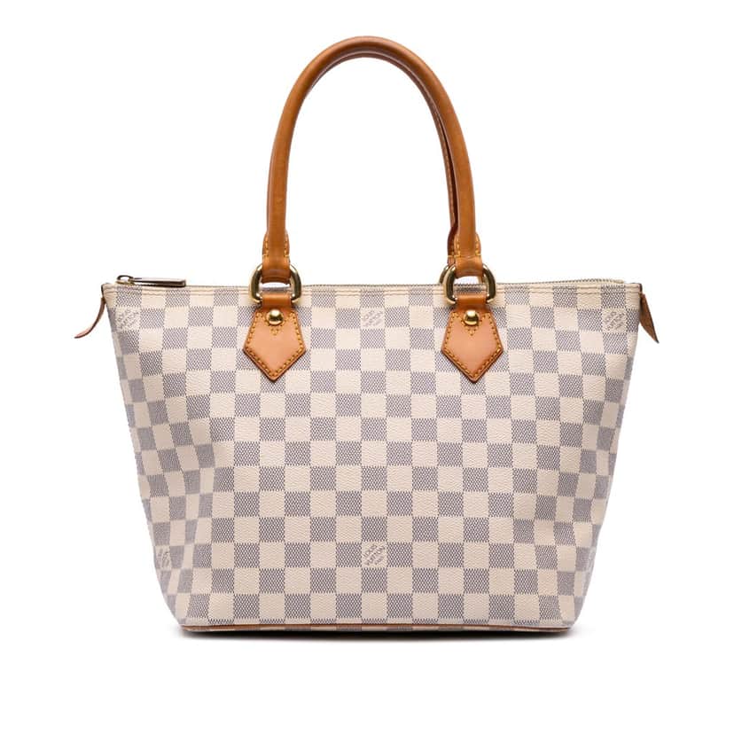 Louis Vuitton Damier Azur Saleya PM White Canvas Good condition - Front View