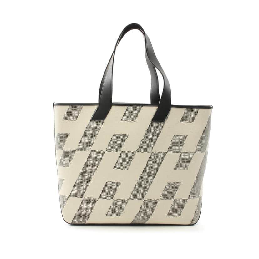 Hermès Toile H and Swift Cabas H en Biais 40 White Canvas Good condition - Front View