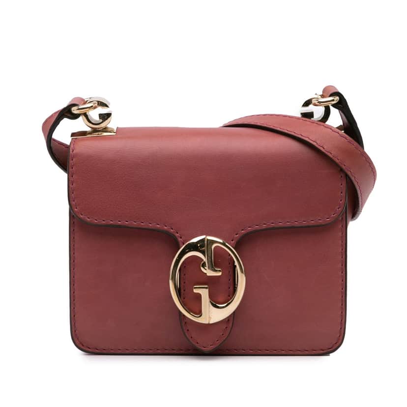 Gucci Small Leather 1973 Crossbody Bag Red Leather Good condition - Front View