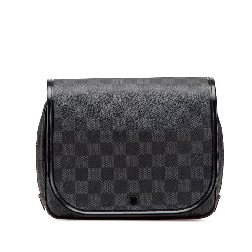 Louis Vuitton Damier Graphite Hanging Toiletry Kit Pouch Black Canvas Good condition - Front View
