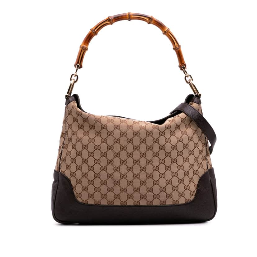 Gucci GG Canvas Bamboo Diana Satchel Brown Canvas Good condition - Front View