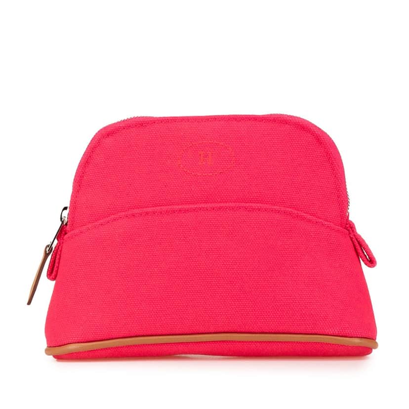 Hermès Mini Toile Bolide Case Pink Canvas Good condition - Front View