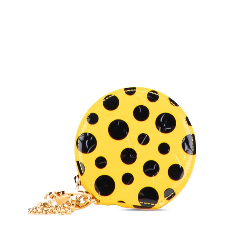 Louis Vuitton Monogram Vernis Kusama Infinity Dots Chapeau Coin Purse Yellow Leather Good condition - Front View