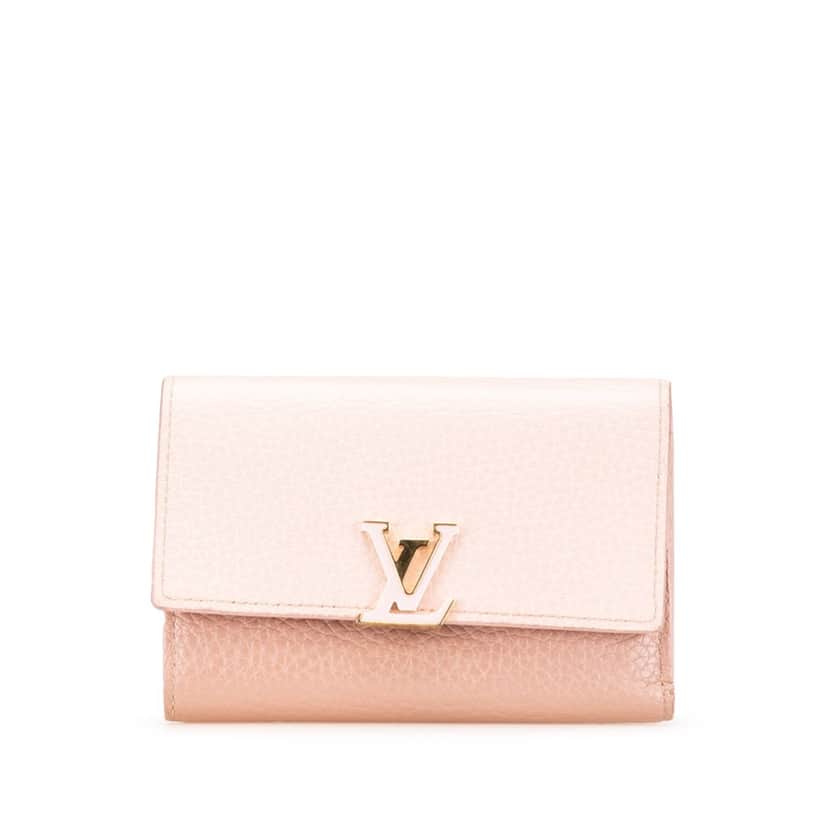 Louis Vuitton Bicolor Taurillon Capucines Compact Wallet Pink Leather Fair condition - Front View