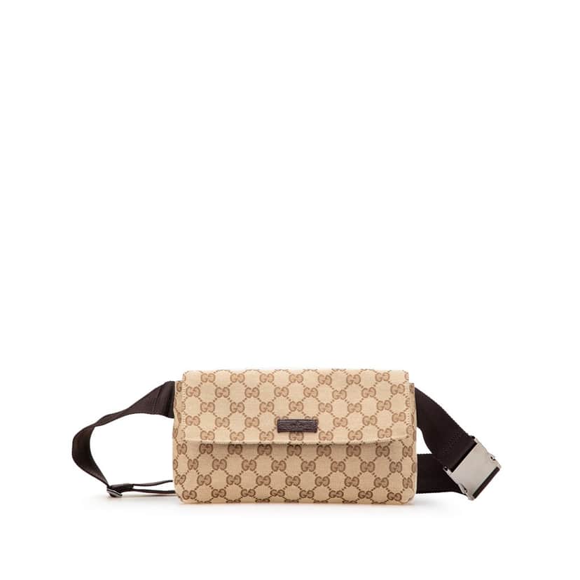 Gucci GG Canvas Belt Bag Brown Canvas Good condition - Front View