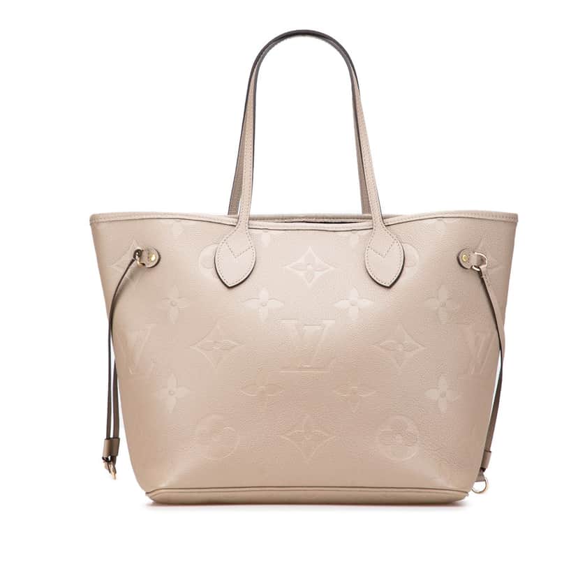 Louis Vuitton Monogram Giant Empreinte Neverfull MM Brown Leather Good condition - Front View