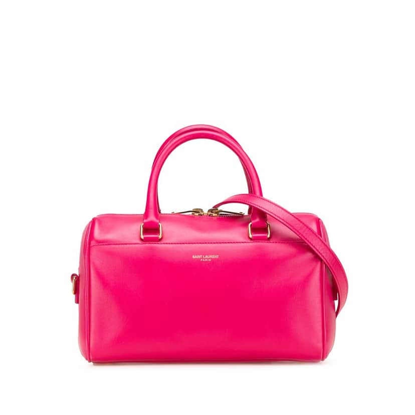 Saint Laurent Baby Leather Classic Duffle Satchel Pink Leather Good condition - Front View